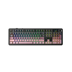 Bàn phím cơ Aula 3 MODE F108 PRO Đen + hồng gradient Grey Wood V3 switch