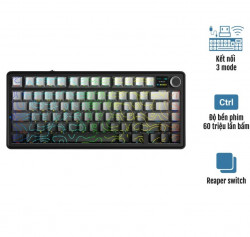 Bàn phím cơ Aula 3 MODE F75 MAX Xám + đen gradient contour Reaper switch
