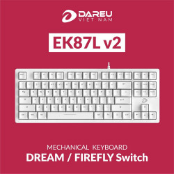Bàn phím cơ Dareu EK87L V2 White Firefly Switch