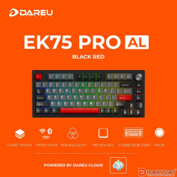 Bàn phím cơ không dây Dareu EK75 Pro AL Black Red DareU Cloud switch