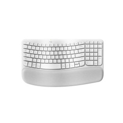 Bàn phím không dây Logitech Wave Keys Ergonomic (Bluetooth/Wireless/ Trắng)