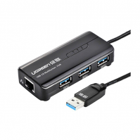 Bộ chia USB Ugreen 20265 1 ra 3 cổng USB 3.0 và 1 Lan 100/1000