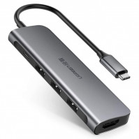Bộ chuyển đổi Ugreen 70495 USB Type-C sang 3 cổng USB3.0, HDMI, USB Type-C âm hỗ trợ sạc PD