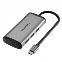 Bộ chuyển đổi Vention TGAHB USB-C sang USB3.0*4+ PD TypeC