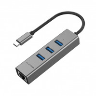 Bộ chuyển Lention C23s USB-C 4 trong 1 USB Type-C sang 3 USB 3.0, Lan Gigabit