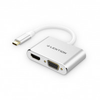 Bộ chuyển Lention C51sHV USB-C sang HDMI và VGA (Bạc)