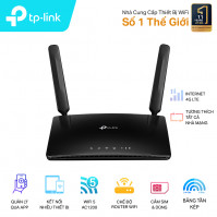 Bộ phát wifi 4G TP-Link Archer MR400 (Chuẩn AC/ AC1200Mbps/ 2 Ăng-ten ngoài/ Khe Sim 4G/ 35 User)