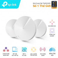 Bộ phát wifi TP-Link Deco M5 3-Pack (Chuẩn AC/ AC1300Mbps/ 4 Ăng-ten ngầm/ Wifi Mesh/ Dưới 100 User)