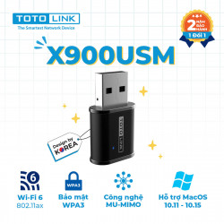 Cạc mạng không dây Totolink USB X900USM (Chuẩn AX/ 900Mbps/ Ăng-ten ngầm)