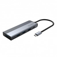 Cáp chuyển đổi 5 trong 1 Orico 5SXA-GY từ USB Type-C sang 4 cổng USB 3.0, 1 cổng sạc PD