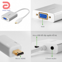 Cáp chuyển Ugreen 40212 HDMI sang VGA + Audio + micro USB
