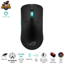 Chuột Gaming không dây Asus ROG Harpe Ace Aim Lab Edition Black (Bluetooth/Wireless/ LED RGB)