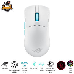 Chuột Gaming không dây Asus ROG Harpe Ace Aim Lab Edition White (Bluetooth/Wireless/ LED RGB)