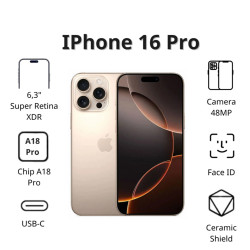 Điện thoại Apple iPhone 16 Pro (256GB/ Titan sa mạc)