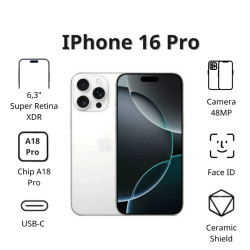 Điện thoại Apple iPhone 16 Pro (256GB/ Titan trắng)
