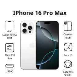 Điện thoại Apple iPhone 16 Pro Max (512GB/ Titan trắng)