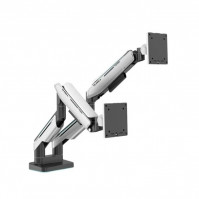 Giá treo màn hình Human motion T9 Pro 2 Dual w (2 màn hình/ 22inch - 43inch/ Trắng/ Gắn bàn)