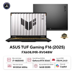 Laptop Asus TUF Gaming F16 FX608JMR-RV048W (i7 14650HX/ 16GB/ 1TB SSD/ RTX 5060 8GB/ 16 inch WUXGA/ 165Hz/ Win11/ Gray/ Vỏ nhôm)