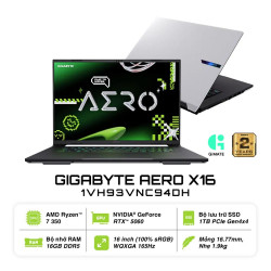 Laptop Gigabyte Gaming AERO X16 1VH93VNC94DH (AI 7 350/ 16GB/ 1TB SSD/ RTX 5060 8GB/ 16 inch WQXGA/ 165Hz/ Win11/ Trắng/ 2Y)