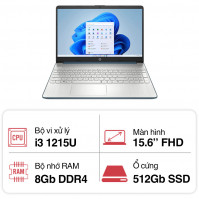 Laptop HP 15s fq5228TU 8U240PA (i3 1215U/ 8GB/ 512GB SSD/15.6 inch FHD/Win11/ Blue)