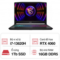 Laptop MSI Gaming Katana 15 B13VFK-676VN (i7 13620H/ 16GB/ 1TB SSD/ RTX 4060 8GB/ 15.6 inch FHD/ 144Hz/ Win11/ Black/ Balo)