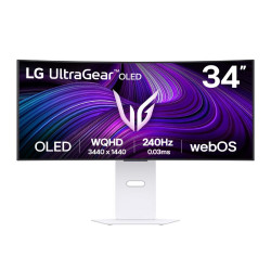 Màn hình cong LG UltraGear 34GX90SA-W (Màn hình cong/ 34Inch/ 0.03ms/ 240Hz/ 275cd/m2/ OLED/ Loa/G-SYNC Compatible)