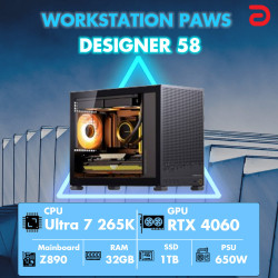 Máy tính PAWS DESIGNER 58 (Core Ultra 7 265K/Z890/32GB/RTX 4060 8Gb)