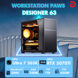 Máy tính PAWS DESIGNER 63 (Core Ultra 7 265K/Z890/32GB/RTX 5070TI)