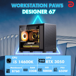 Máy tính PAWS DESIGNER 67 (Core i5 14600K/B760/32GB/RTX 3050 8Gb)