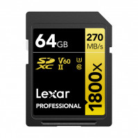 Thẻ nhớ SD Lexar Professional 1800x SDXC V60 64Gb (R/W:270/180M)