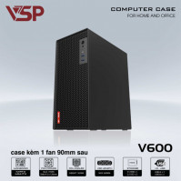 Vỏ máy tính VSP V600 kèm 1 Fan (Mini Tower/ M-ATX/ Đen)